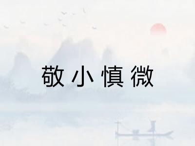 敬小慎微