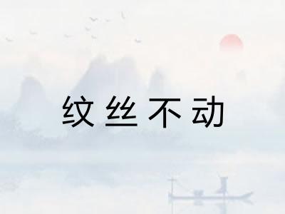 纹丝不动