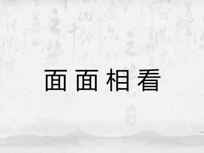 面面相看