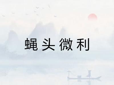 蝇头微利