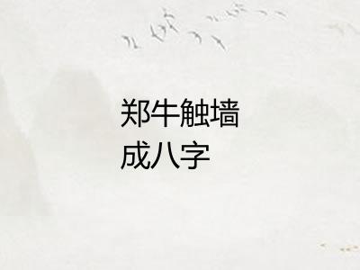 郑牛触墙成八字