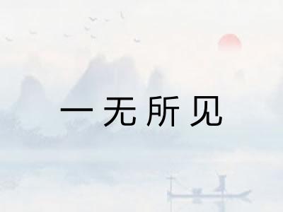 一无所见