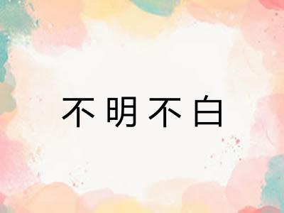 不明不白