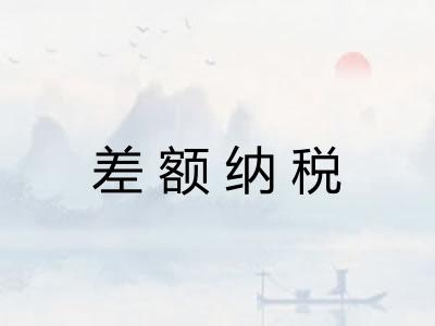 差额纳税