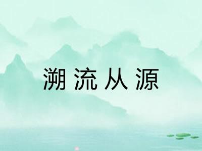 溯流从源