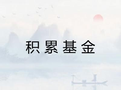 积累基金