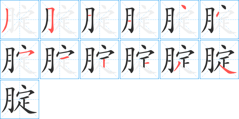 腚的笔顺分步演示图