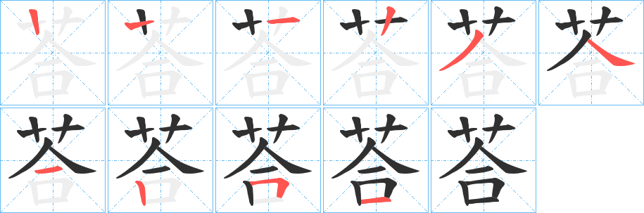 荅的笔顺分步演示图