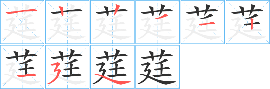 莛的笔顺分步演示图