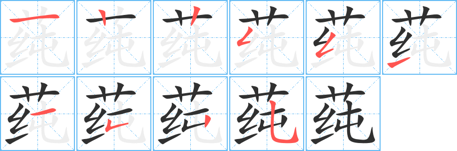 莼的笔顺分步演示图