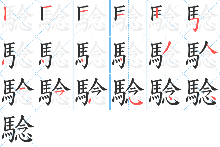 騐的笔顺分步演示图