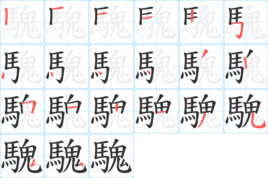 騩的笔顺分步演示图