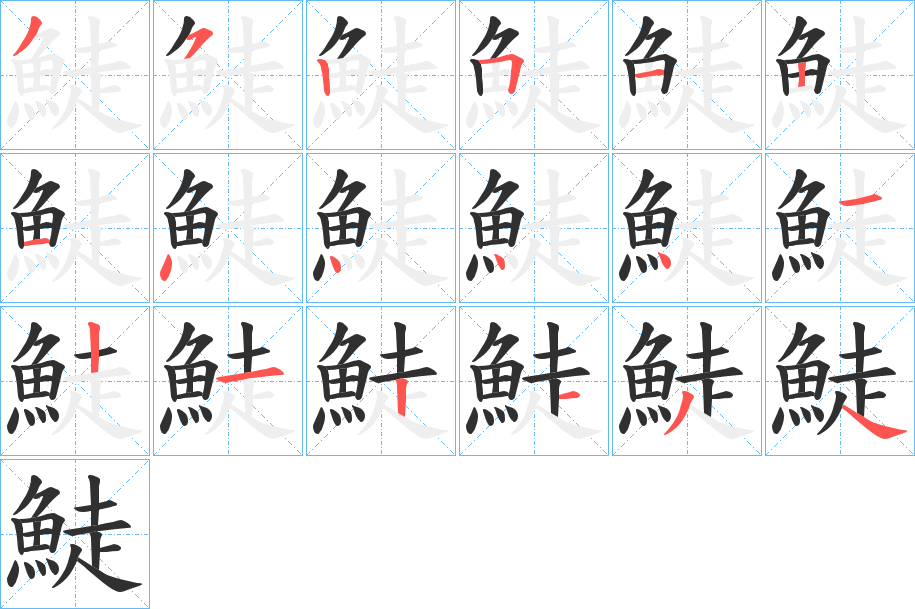 鯐的笔顺分步演示图