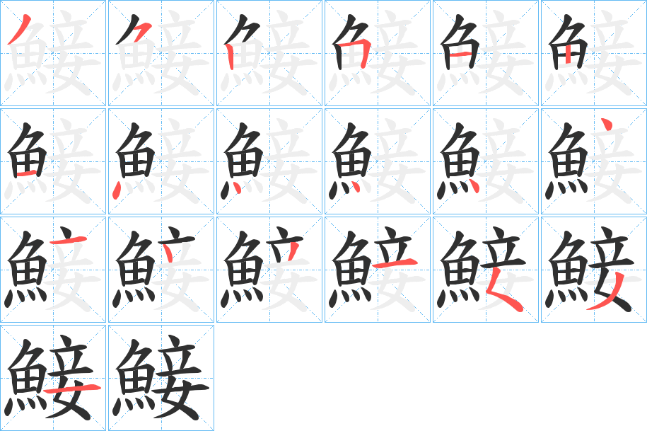 鯜的笔顺分步演示图