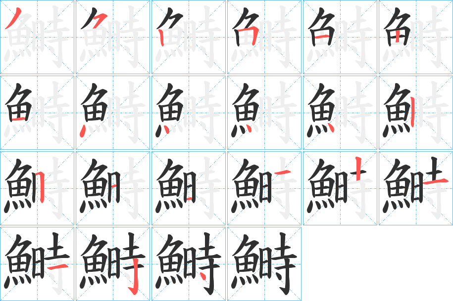 鰣的笔顺分步演示图