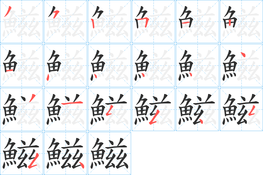 鰦的笔顺分步演示图