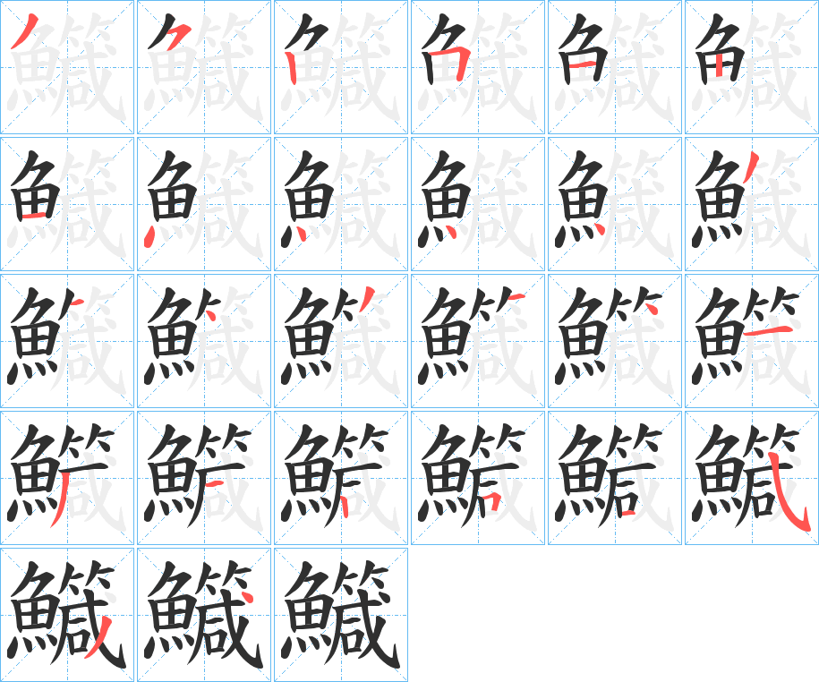 鱵的笔顺分步演示图