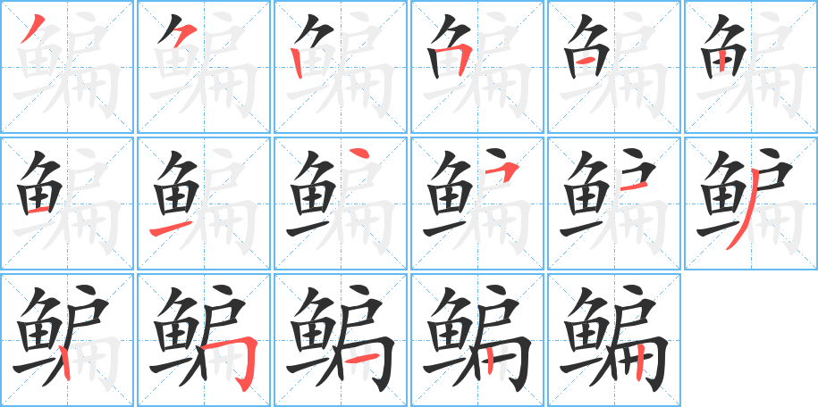 鳊的笔顺分步演示图