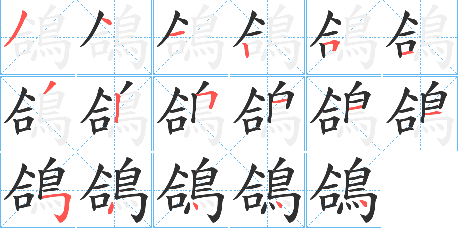 鴿的笔顺分步演示图