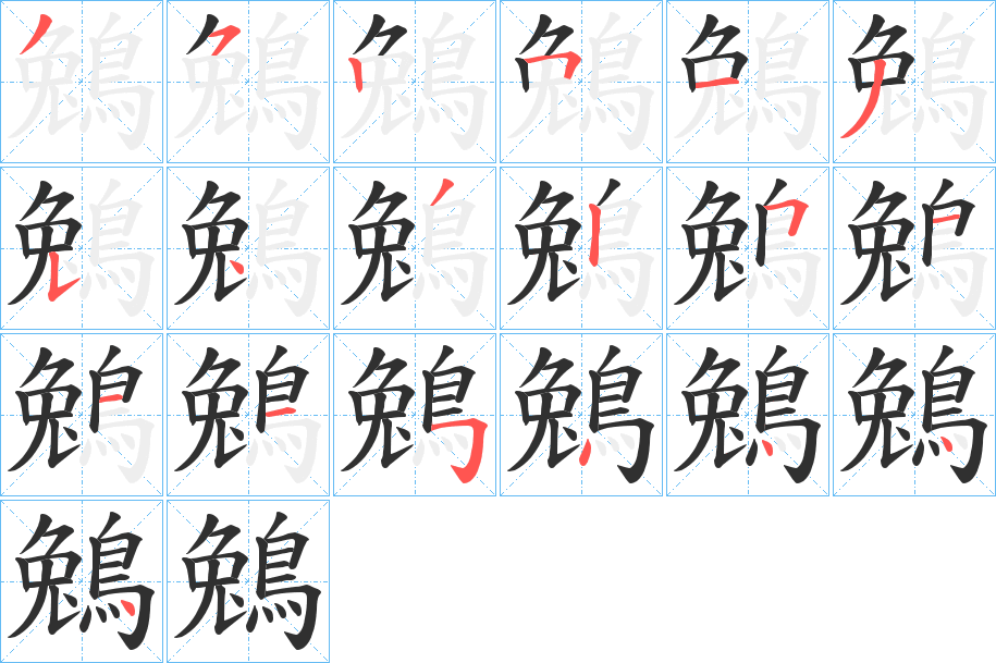 鵵的笔顺分步演示图