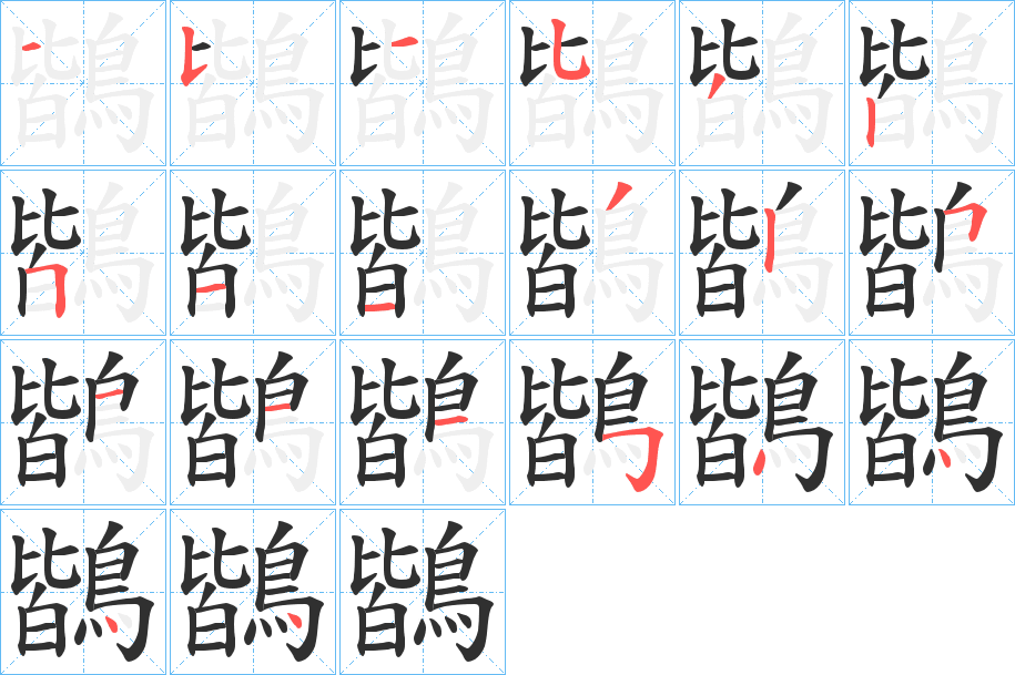 鶛的笔顺分步演示图