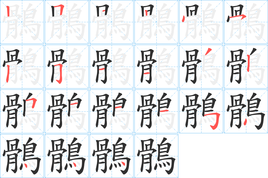 鶻的笔顺分步演示图