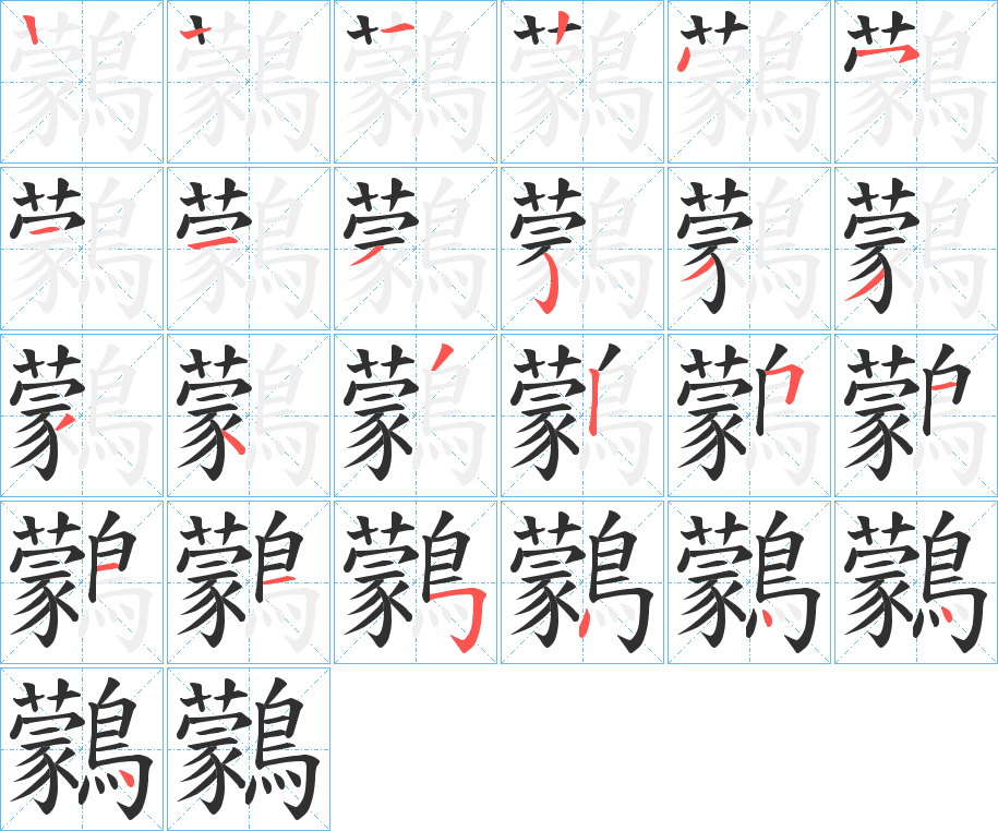 鸏的笔顺分步演示图